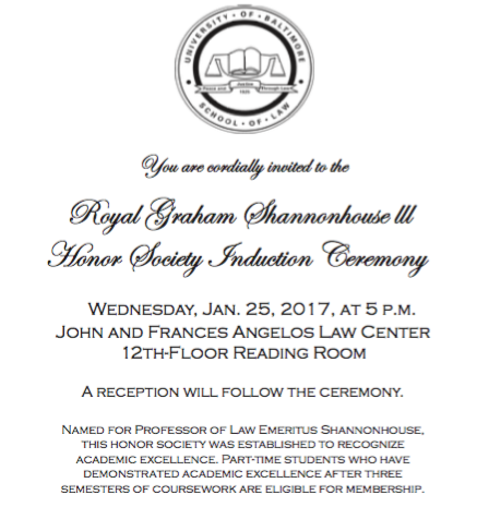 Shannonhouse Honor Society Induction Ceremony